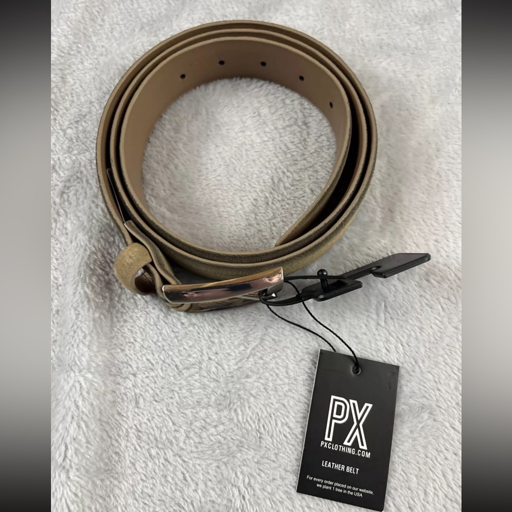 PX mens  brown full grain leather belt size 40